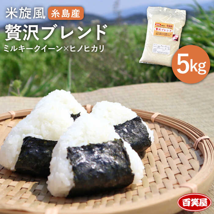 【ふるさと納税】 米 旋風 贅沢 ブレンド 5kg 《糸島》【百笑屋】 [ABF005] 米 お米 白米 精米 ひのひかり ヒノヒカリ ミルキークイーン ミルキークィーン常温 15000円 1万5千円