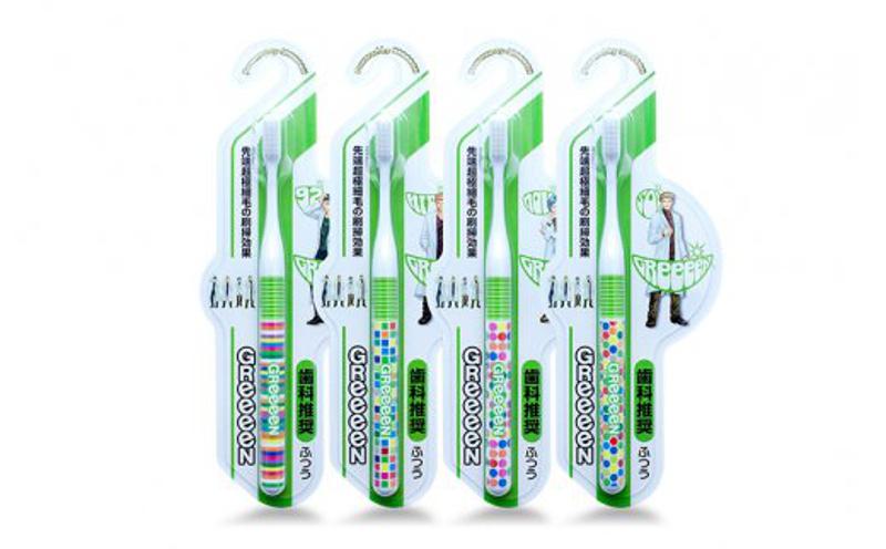 【日本製】歯ブラシ GReeeeN ハブラシ 白（SOH）6本 010B560