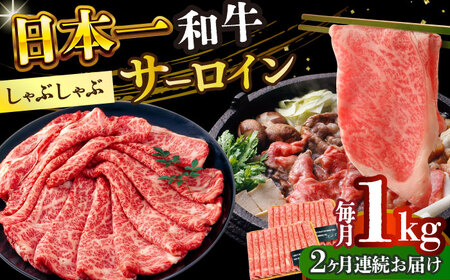 【2回定期便】【厳選部位】A4-A5 長崎和牛 サーロイン しゃぶしゃぶ すき焼き用 (500g×2)【株式会社 MEATPLUS】 サーロイン しゃぶしゃぶ すき焼き 和牛すき焼き しゃぶしゃぶ 小値賀 [DBS105]