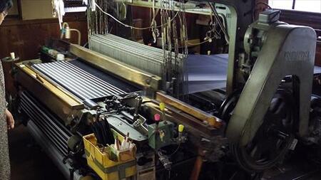 郡内織物「富士桜工房」シルクネクタイ 麻の葉 藍色