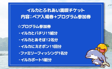 イルカとふれあうFor family（イルカ島満喫チケット）水族館 体験チケット レジャーチケット アクティビティ 動物ふれあい 大分県産 九州産 津久見市 国産【tsu001201】