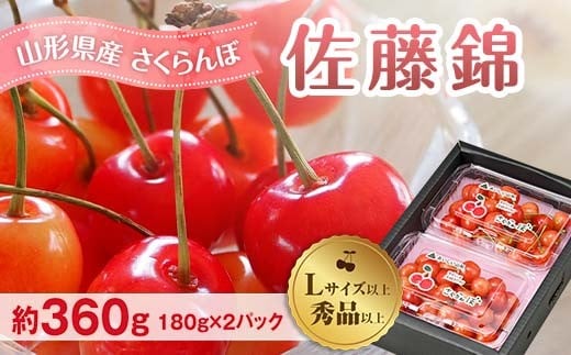 
            先行予約（令和8年発送） 山形県産 さくらんぼ 佐藤錦 約360g FSY-2296
          