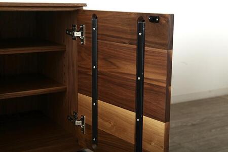 大川家具 ブローディ 80cm リビングボード アイアン脚 天然木ウォールナット アイアン脚