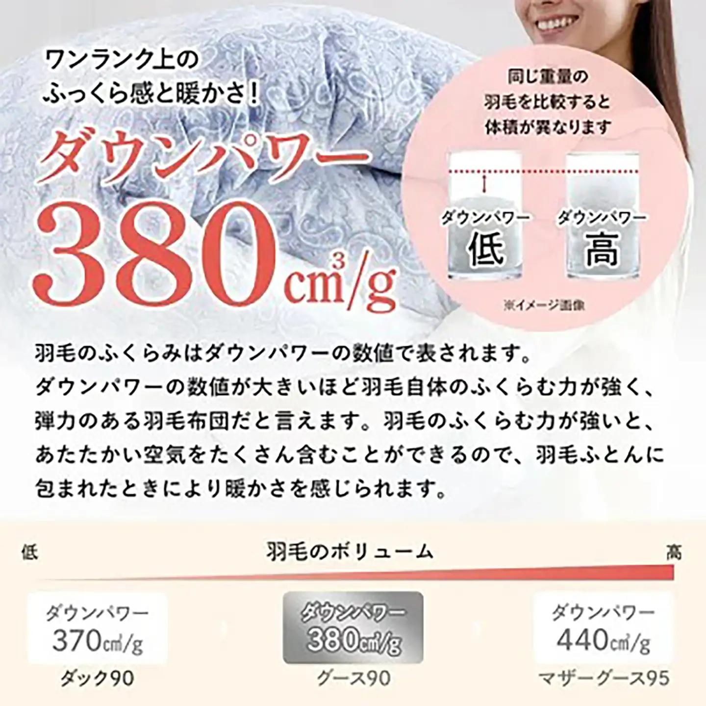 羽毛 昭和西川 CMD 羽毛ふとん ダブル ロングサイズ ドイツ産 グース 90％ ベージュ