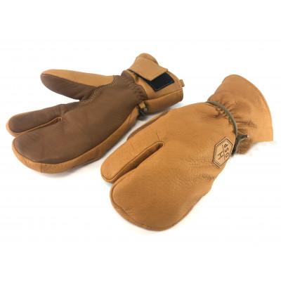 ふるさと納税 白馬村 DSPグローブ 　スリーフィンガー　キャメル　L　スキー・スノーボード兼用グローブ(DS2-TH)