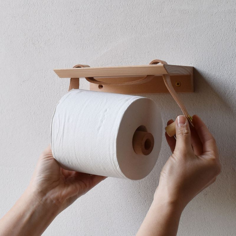 Teha’amana Toilet paper holder テハマナ トイレットペーパーホルダー ブナ ナチュラル 革 皮 雑貨 おしゃれ レザー 本革 こだわりの逸品 地域特産品 ギフト 自分用