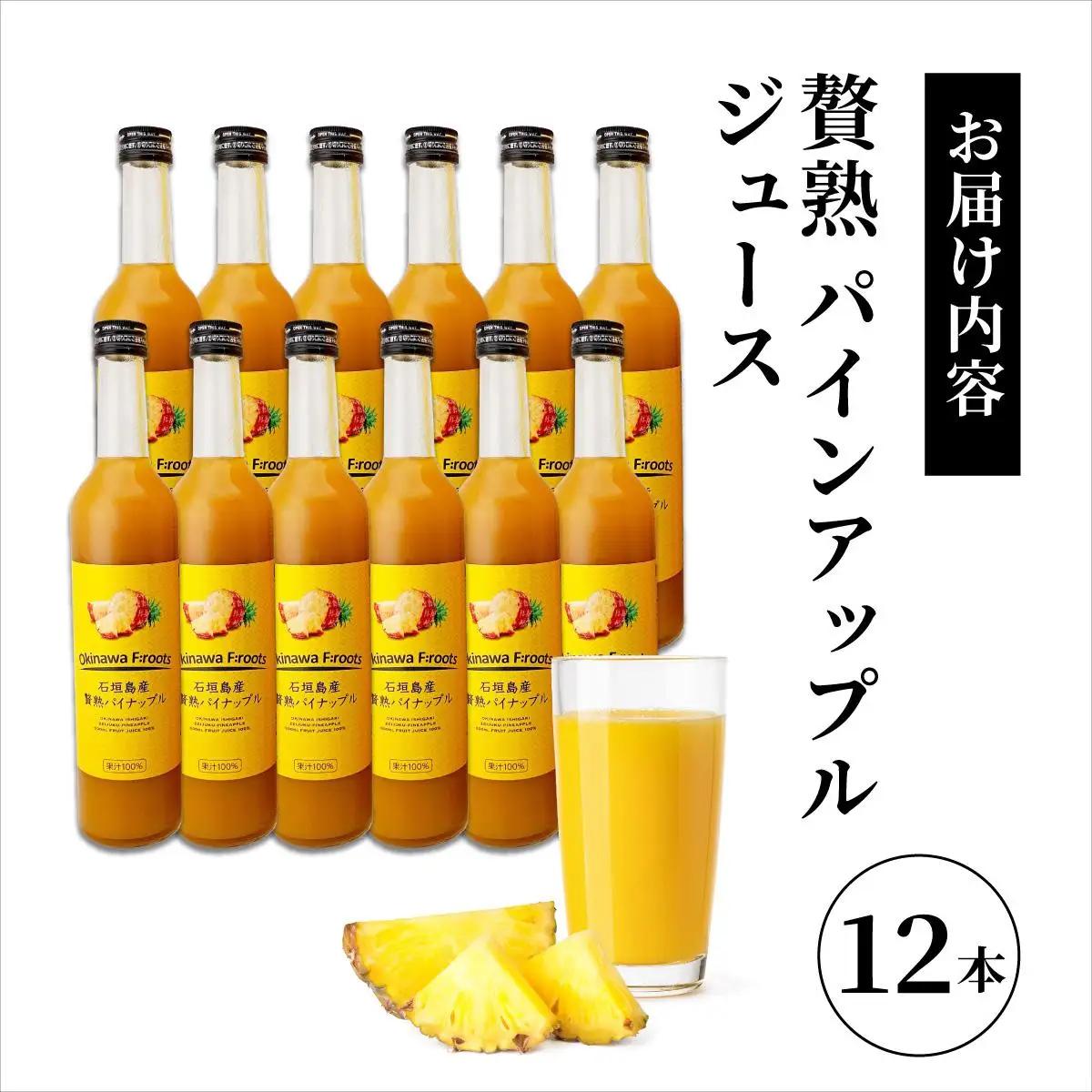 贅熟 石垣島産パインアップルジュース(100%) 500ml×12本
