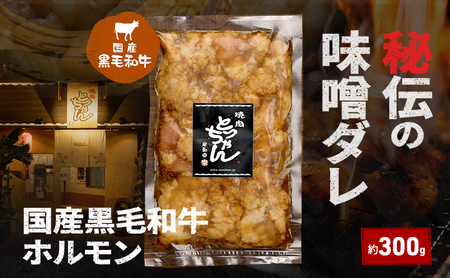 牛ホルモン国産黒毛和牛秘伝の味噌ダレ焼肉牛ホルモン【約300g】