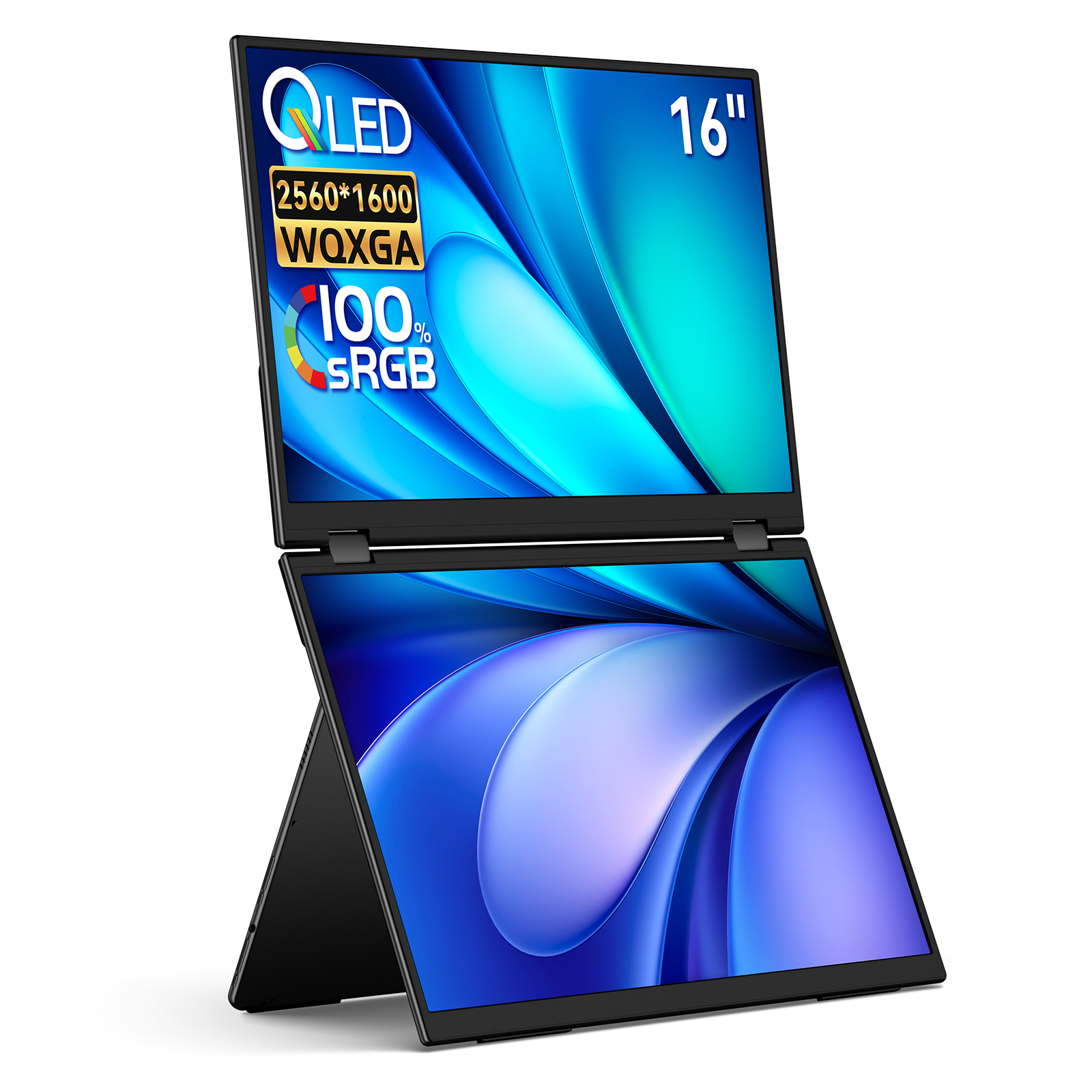 EHOMEWEI デュアルモニター QLED 16インチ 2.5K 薄型6mm [1312]