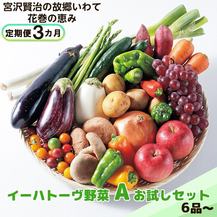 【ふるさと納税】《定期便3ヶ月》 イーハトーヴ野菜A お試しセット 6品～ ふるさと納税 野菜 定期便 お楽しみ 旬 冷蔵
