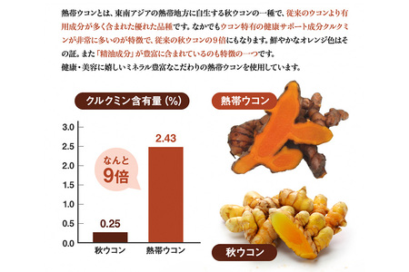 【金秀バイオ】沖縄県産熱帯ウコン90粒　3袋セット　90日分（約3ヶ月分）