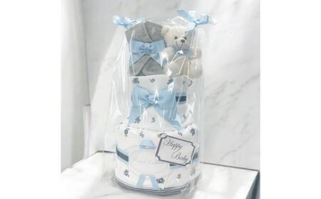 おむつケーキ ブランケット：ブルー（おむつM）【kt045-005-2】