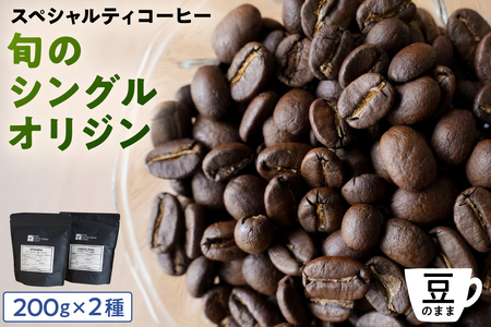 [豆のまま]スペシャルティコーヒー 旬のシングルオリジン 200g×2種 【kt054-005-1】 ｺｰﾋｰ