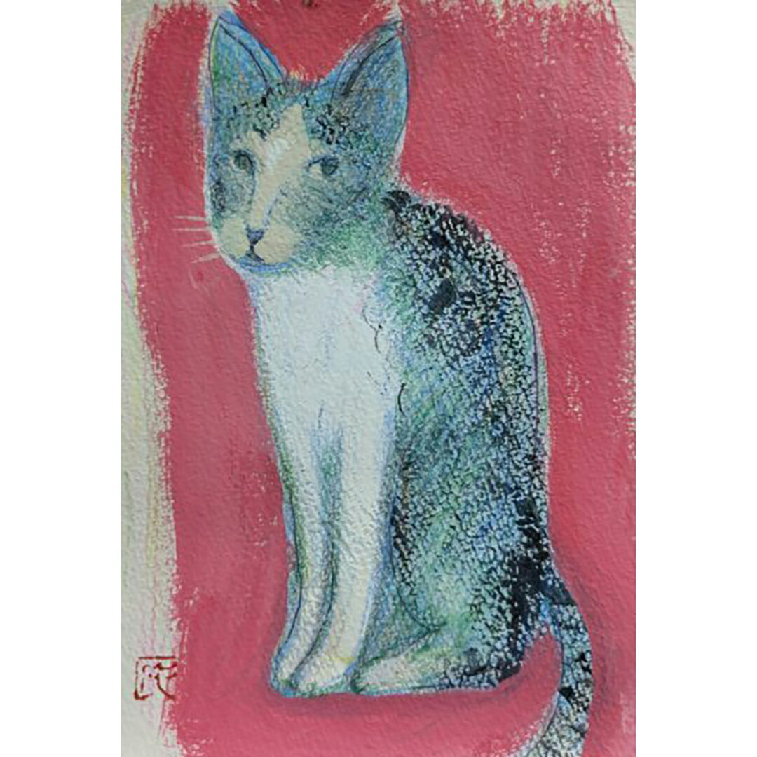 【ふるさと納税】 【 限定 1点 】ねこ・MiMi II 絵画 絵 アート アトリエ 飛動庵