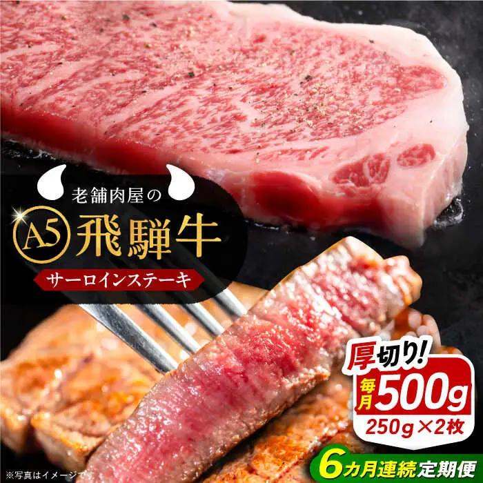 【6回定期便】 飛騨牛 サーロインステーキ (A5ランク) 1パック (250g×2枚) / 恵那市 / 岩島屋 [AUAJ028]