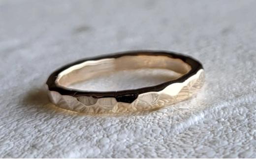 アクセサリー K14GF 槌目リング 3ミリ幅 選べるサイズ 指輪  ジュエリー K14 ゴールドフィルド リング レディース メンズ ペア シンプル 一点もの 華奢リング ペアリング ピンキーリング かわいい おしゃれ プレゼント ギフト 20000円 贈り物 FABBRICA OSAWA 神奈川 湘南 藤沢