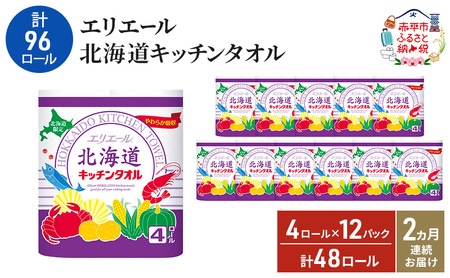キッチンペーパーエリエールキッチンタオル【計48ロール】【定期便】