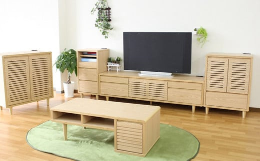 【開梱・設置】モナコ 165cm テレビボード（ナチュラル）　AX051