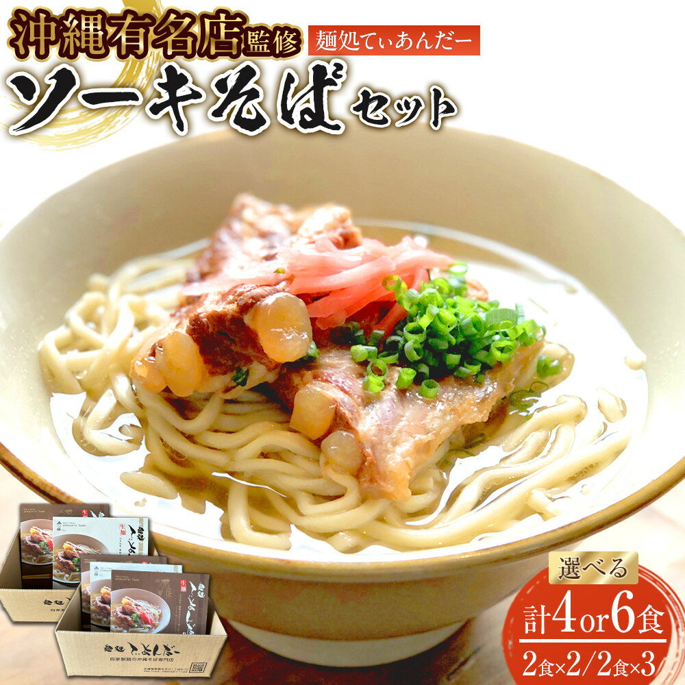 【ふるさと納税】【容量選べる】【4食／6食】【麺処てぃあんだー監修沖縄そば】ソーキそばセット | 沖縄 那覇市 麺類 沖縄そば ソーキそば 加工食品 人気