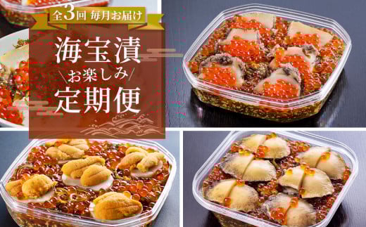 fc-25-016 【定期便】 海宝漬 お楽しみ定期便 3ヶ月 中村家  三陸海宝漬 うに海宝漬 まるごとあわび海宝漬