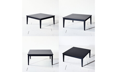 【シンプルモダンな家具のお部屋に】 シャープなデザインのＮＯ１センターテーブル100×100 オークブラック ローテーブル 無垢材 国産 大川家具