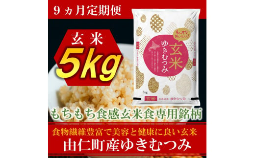 JJ20　北海道由仁町産　松原米穀　令和４年度産ゆきむつみ【定期便】（5kg×9回）