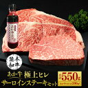 【ふるさと納税】あか牛極上ヒレ＆サーロインステーキセット 550g たれ付き 200ml あか牛 赤牛 熊本和牛 和牛 牛 サーロイン ヒレ ヒレ肉 牛肉 肉 お肉 ステーキ ステーキ用 セット 詰め合わせ 冷凍 九州 熊本県 菊陽町 送料無料