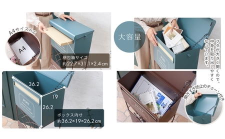 スタンドポスト louv ルーヴ 置き型 自立 スタンド ポスト 郵便受け 郵便ポスト メールボックス 大容量 A4 家庭用 玄関 一軒家 DIY おしゃれ エクステリア インテリア 家具 雑貨 兵庫