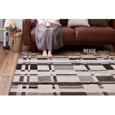 ふるさと納税 泉大津市 日本製　防炎カーペット　ベージュ　1枚　約130×190cm　600095901型
