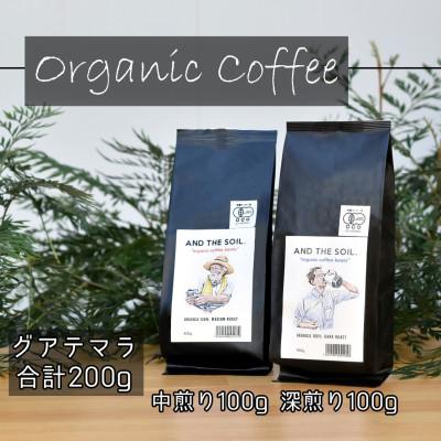 ふるさと納税 福岡市 AND THE SOIL.オリジナル焙煎オーガニックコーヒー豆GUA深煎り中煎り各100g ME11