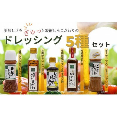 【ふるさと納税】地元食材をふんだんに使用したドレッシング5種セット【配送不可地域：離島・沖縄県】【1145571】
