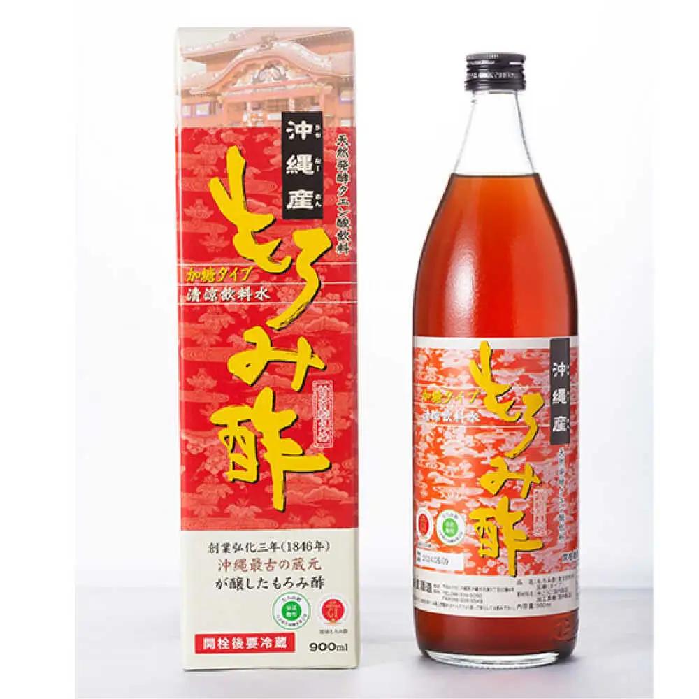 【全6回定期便】天然発酵クエン酸飲料 もろみ酢 (黒糖入り) 2本入り (900ml×2本) 黒糖 健康飲料 健康食品 クエン酸 国産 沖縄市 / 新里酒造株式会社[BCAS023]