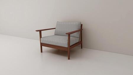 【開梱設置】高野木工 CEBU セブ ソファ 1人掛け ウォルナット 生地：CHART6 グレー【10年保証】