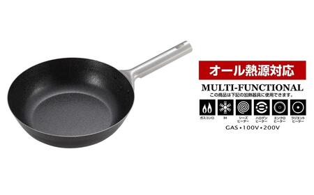 ファイバーライン 本格炒め鍋(FRYUNG PAN)  24cm フライパン IH対応 オール熱源対応 CAPTAIN STAG キャプテンスタッグ キッチン用品 アウトドア用品 キャンプ用品 調理器
