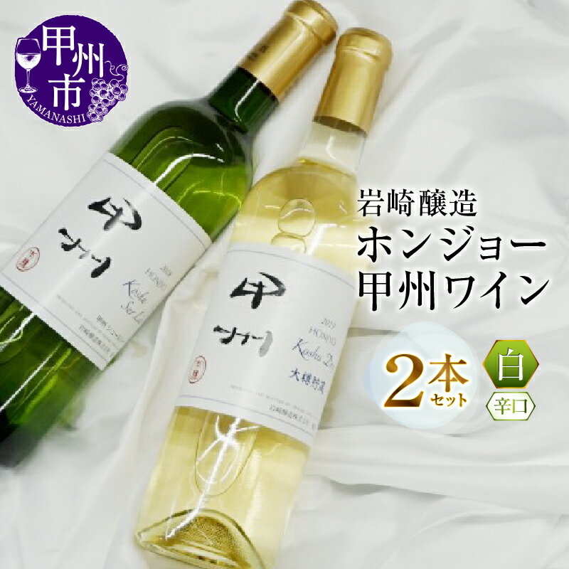 【ふるさと納税】 ワイン 白ワイン 2本 セット ホンジョー 甲州ドライ大樽貯蔵 甲州シュール・リー 甲州ワイン 飲み比べ 辛口 岩崎醸造 山梨県 甲州市 勝沼 母の日 父の日 記念日 ギフト （MG） 【B2-676】