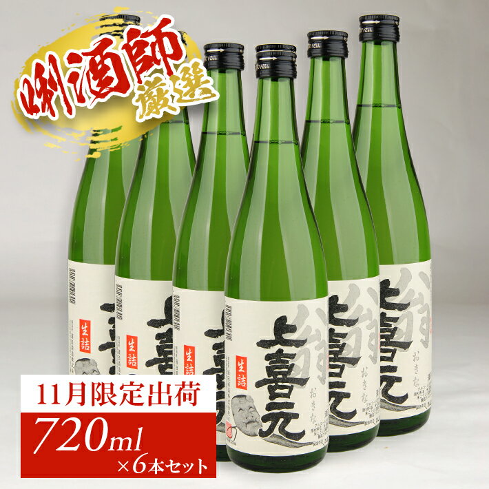 【ふるさと納税】上喜元 翁 生詰 720ml×6本セット 11月上旬～11月下旬頃お届け 冷蔵便 ※着日指定・離島発送不可 11月 限定出荷 酒田酒造 東北 山形県 酒田市 庄内地方 庄内平野 日本酒 お酒 秋 冬