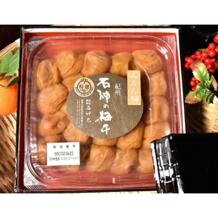 【ふるさと納税】【ギフト用】高級南高梅みかん梅400g入 紀州塗箱 網代模様仕上 【SW90】 | 梅干 食品 加工食品 人気 おすすめ 送料無料 みかん うめ 高級 紀州南高梅 贈答用 ギフト