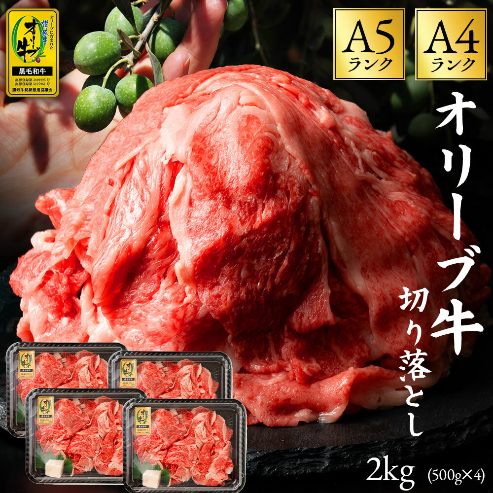 【ふるさと納税】黒毛和牛 オリーブ牛 切り落とし 約500g×4 総重量2kg [ 讃岐牛 すき焼き しゃぶしゃぶ 焼肉 ランキング ブランド牛 小間 牛肉 お肉 国産 一押し 送料無料 A4 A5 牛肉　切り落とし 三豊市 30000 30,000円 代 返礼品 人気 セット サヌキ畜産フーズ株式会社 ]