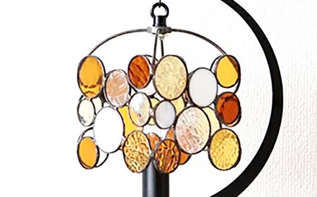 ステンドグラスのテーブルランプ チビ アンバー / ランプ オリジナル ギフト / 瀬戸市 / Ｎｉｊｉｉｒｏ　Ｌａｍｐ[BBAD045]