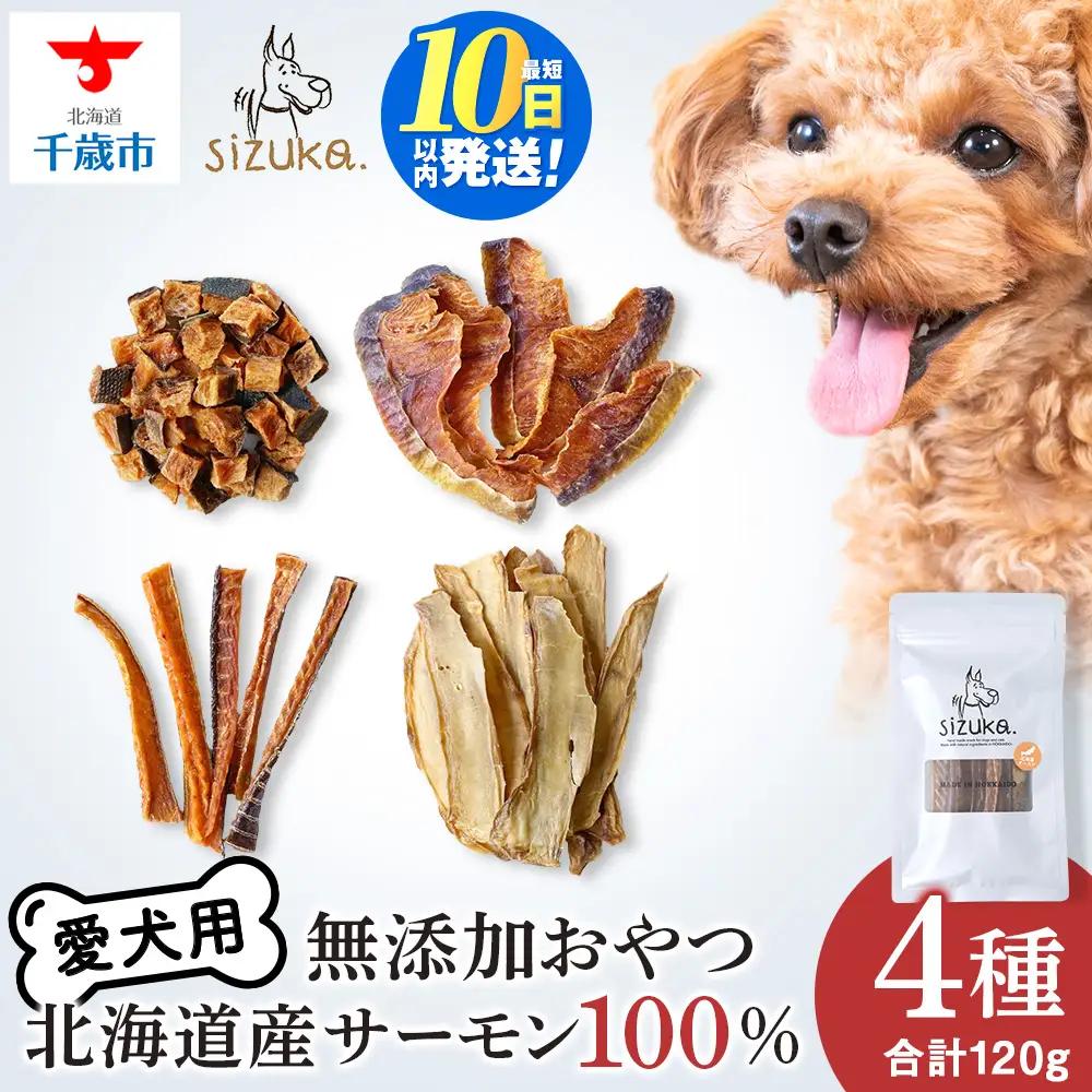 愛犬用 無添加おやつ 北海道産サーモン100％ 4点セット（4種　各30g）