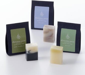 【 マツリカサボン 】トライアル石けん 12g×3種「 リラックスアロマ セット」（ ひのきベルガモット ・ ラベンダー ・ クロモジ ）/ オーガニック 石けん 自然素材 岡山 真庭 手作り 無添加 ハーブ ベルガモット アロマ ミニ お試し セット MATSURIKA SAVON 【savon008】