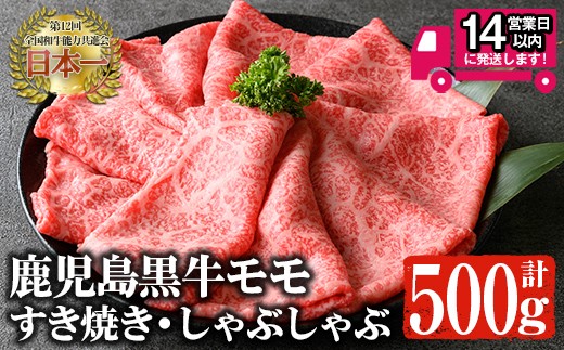
                  ＜14営業日以内発送！＞鹿児島黒牛モモ肉 すき焼き・しゃぶしゃぶ(500g) 【佐多精肉店】 A1158
                