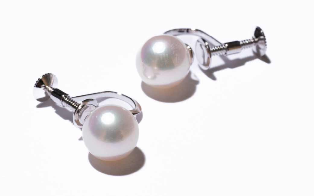 618 アコヤ真珠イヤリングSV7.5mmup　シルバー パール ジュエリー 貴金属 宝石 定番 フォーマル ギフト 贈り物 シンプル 冠婚葬祭 結婚式 入学式 卒業式 伊勢志摩