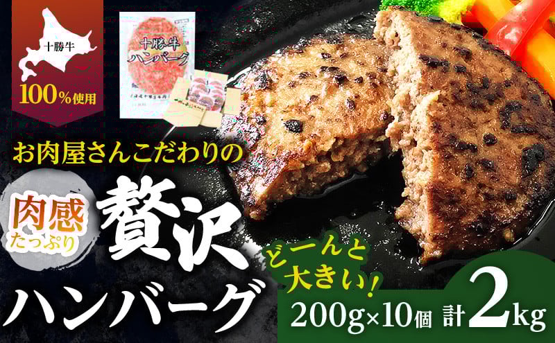 北海道十勝牛手ごねハンバーグ200g×10個
