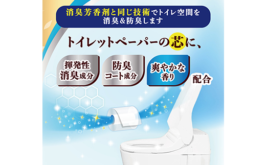 エリエール消臭+トイレットティシュー ダブル 72ロール(12ロール×6パック) トイレットペーパー【配送不可地域：離島・北海道・沖縄県】