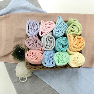 ＜フェイス15枚組＞いろいろカラーの薄手フェイスタオル(34×84cm)F15