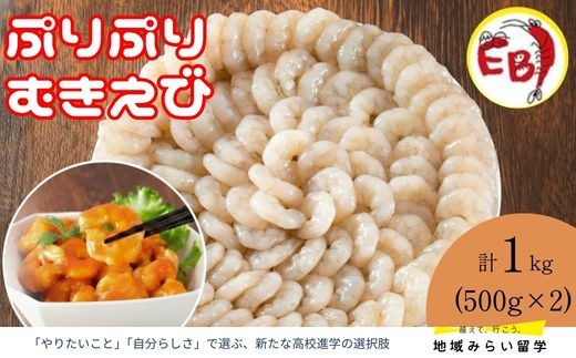 
                  【EBI研究所】ぷりぷりむきえび 計1kg (500g×2) 
                