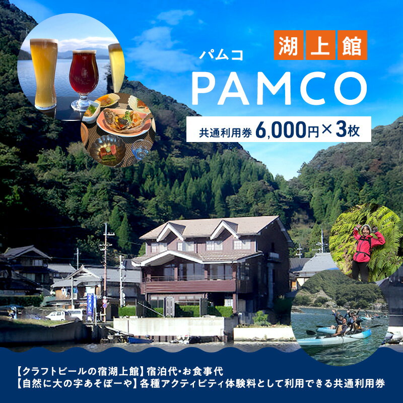 【ふるさと納税】チケット 湖上館パムコ共通利用券 3枚 宿泊 アクティビティ その他 宿泊券 体験 カヤックツアー トレッキングツアー 水月湖 三方五湖 福井県 若狭町 ギフト 贈り物