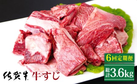 【全6回定期便】佐賀牛 A5 牛すじ 600g（300g×2パック）  [HAD132]  牛スジ 肉