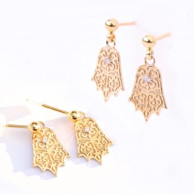 ふるさと納税 山梨県 【Do_goods】古墳時代の造形美『棘葉形杏葉』ダイヤモンド シルバーピアス 659-874-D |  | 01